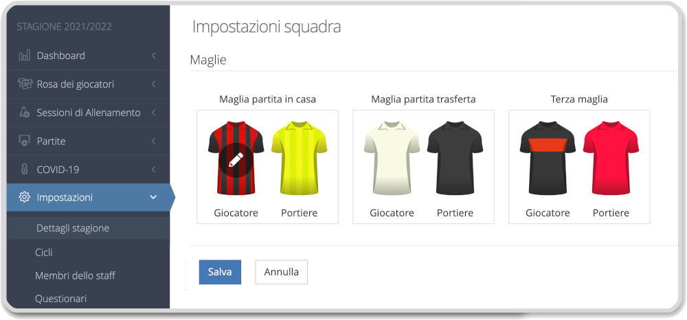 Scegli le maglie della tua squadra con YouCoachApp